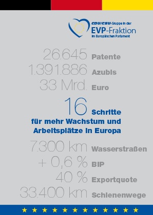 Broschüre: "16 Schritte für mehr Wachstum und Arbeitsplätze in Europa"